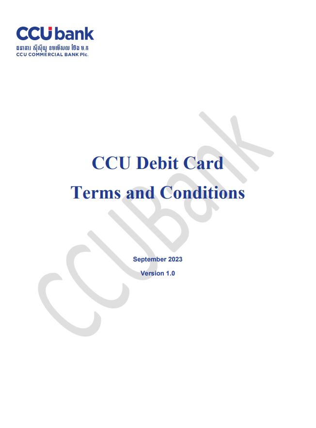 CCU Debit Card <br />Term and Conditions